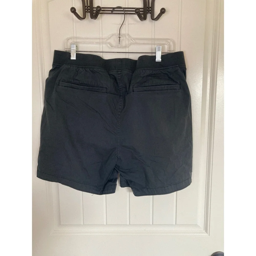 Abercrombie & Fitch Mens Stretch Shorts Dark Grey Drawstring Zipper Pocket L